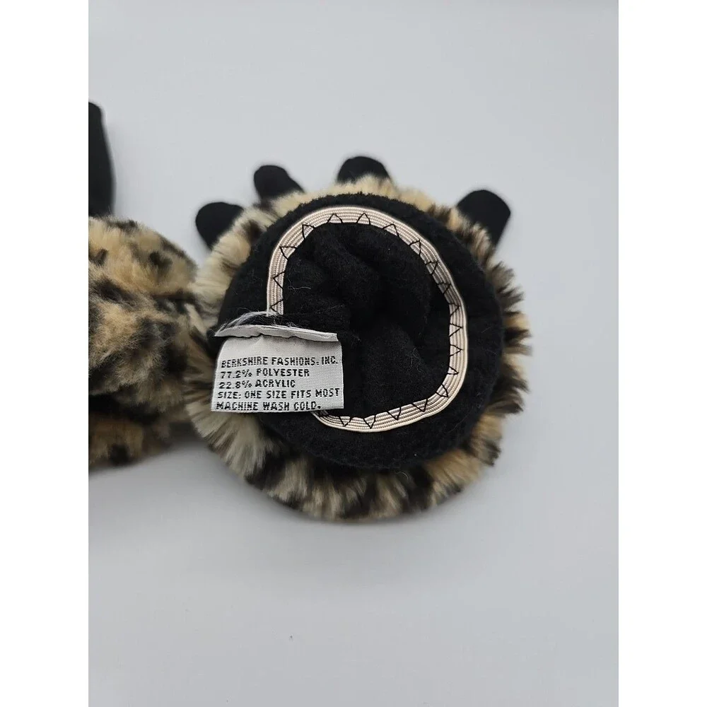 Berkshire Fashion Faux Leopard Fur & Fleece  Gloves Women's One Siz Fits Most